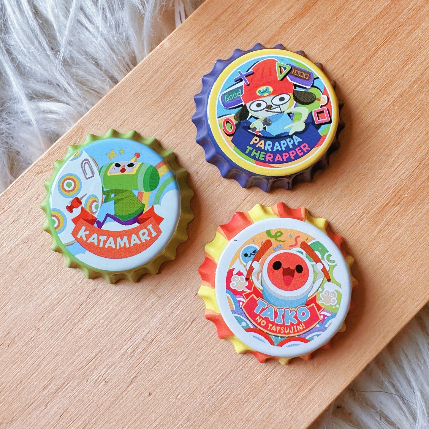 Bottlecap pins from Various games!