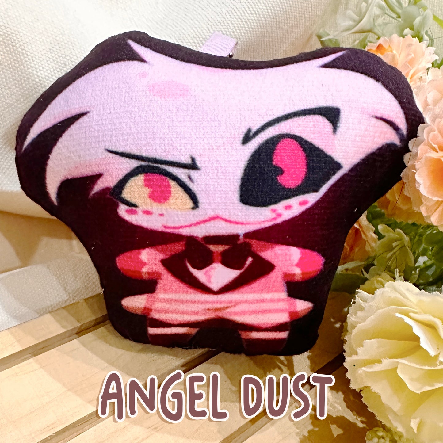 Angel Dust Squeaky Plushie Keychain