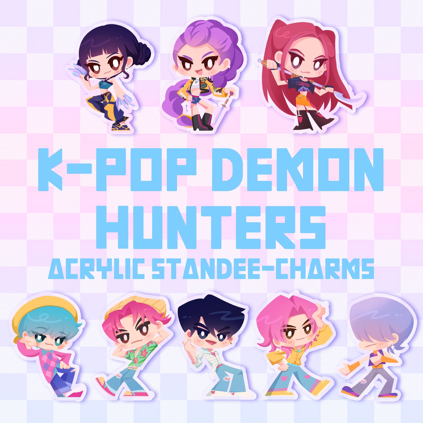 KPOP DEMON HUNTERS Acrylic Standee + Charms