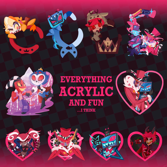 (PRE-ORDER) Hazbin Hotel acrylics , Carabiners and Phone grips