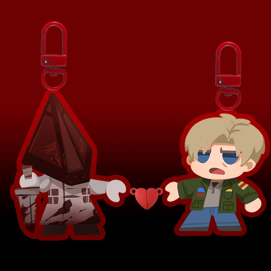 Silent hill James and Pyramid Head Magnetic Heart charm