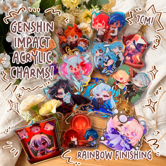 Genshin impact Chibi Rainbow Acrylic Keychains