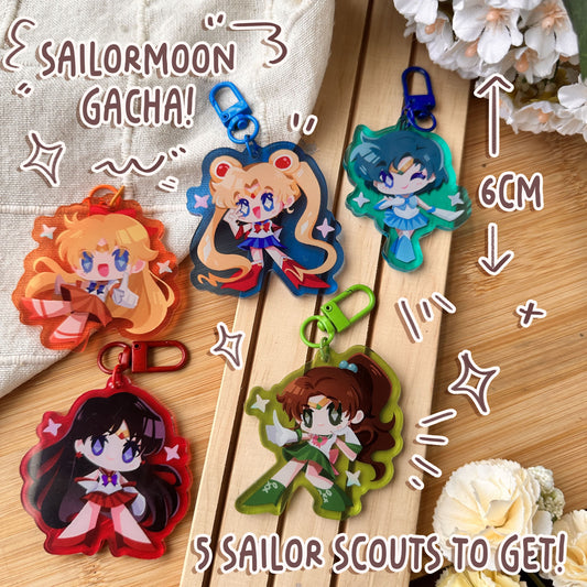 [RANDOM GACHA] Sailormoon chibi rainbow acrylic Keychains