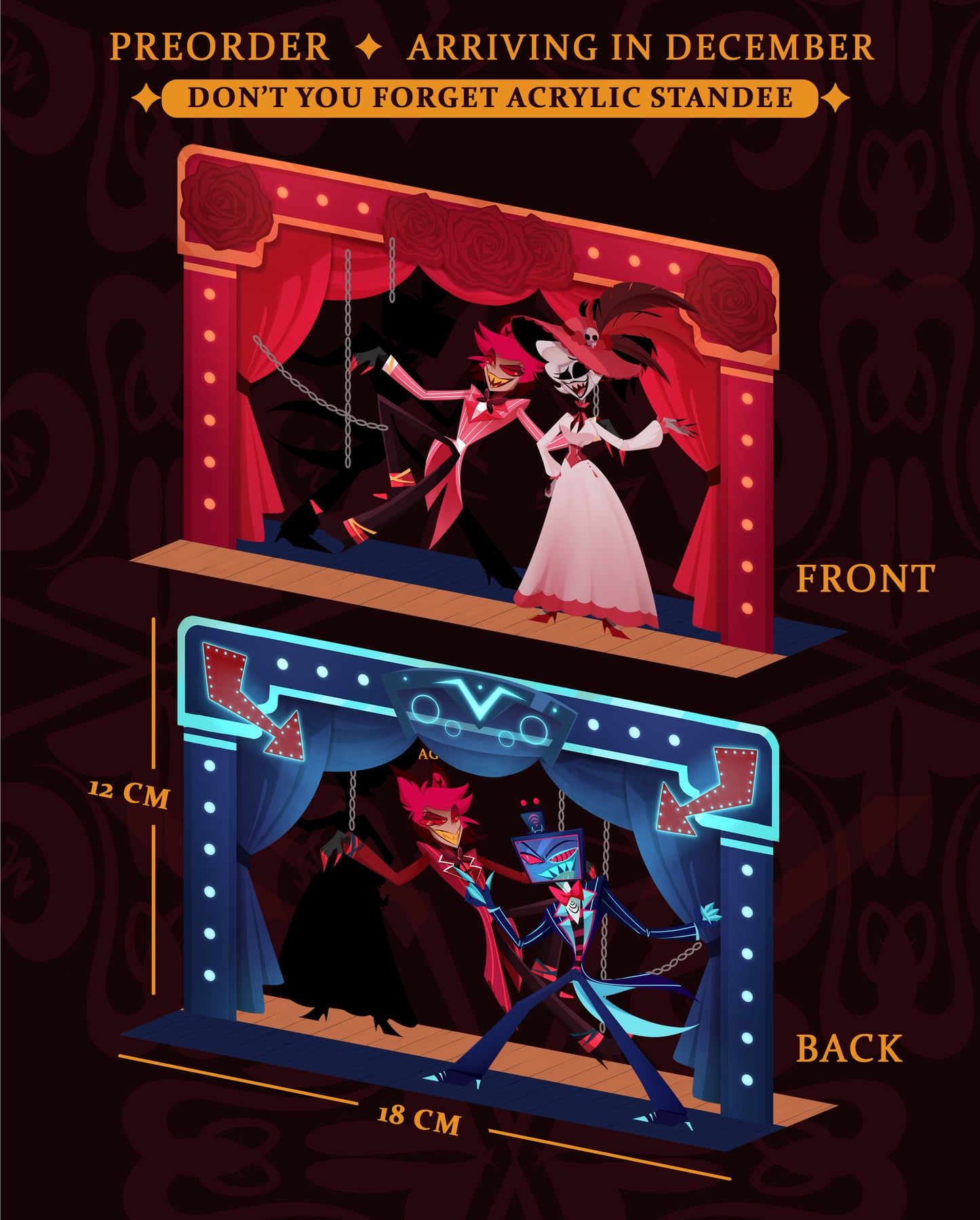 (PRE-ORDER) Hazbin Hotel S2 - Don't You Forget double sided standee diorama