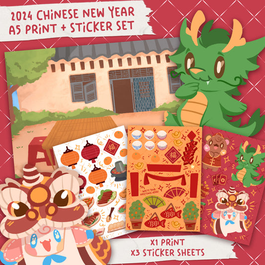 Adorable Chinese New year Prints and Sticker pack