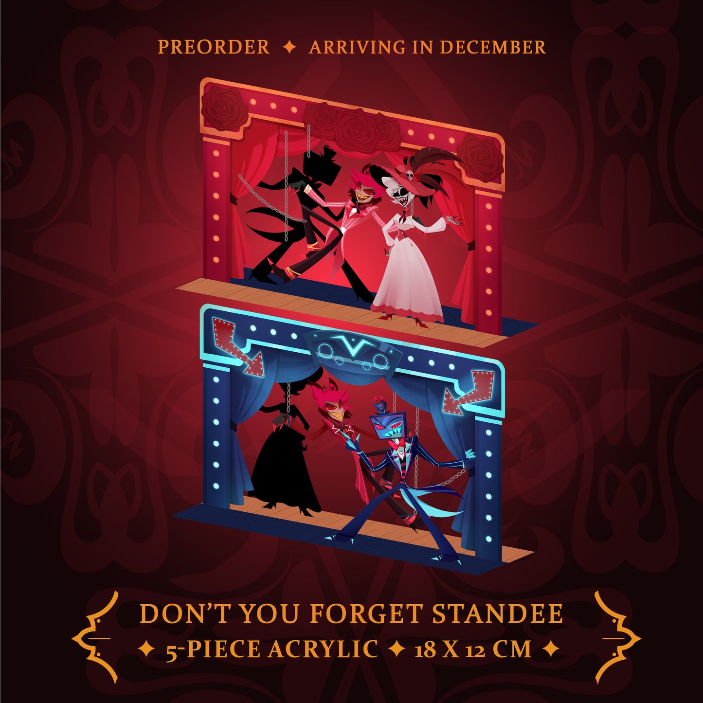 (PRE-ORDER) Hazbin Hotel S2 - Don't You Forget double sided standee diorama