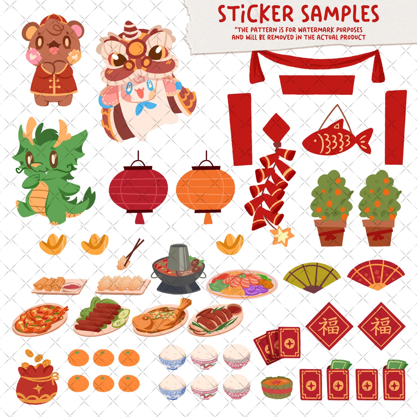 Adorable Chinese New year Prints and Sticker pack