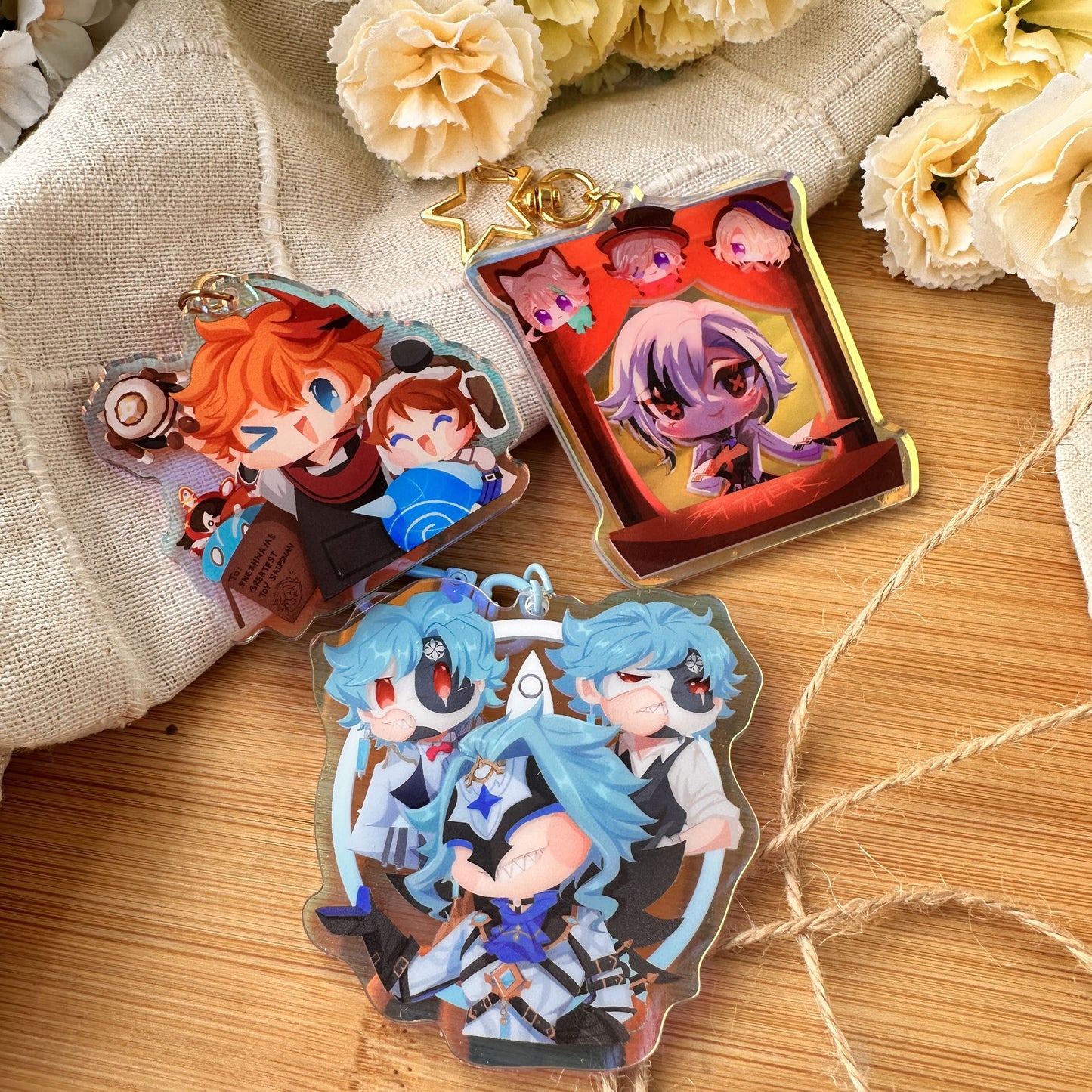 Genshin impact Chibi Rainbow Acrylic Keychains