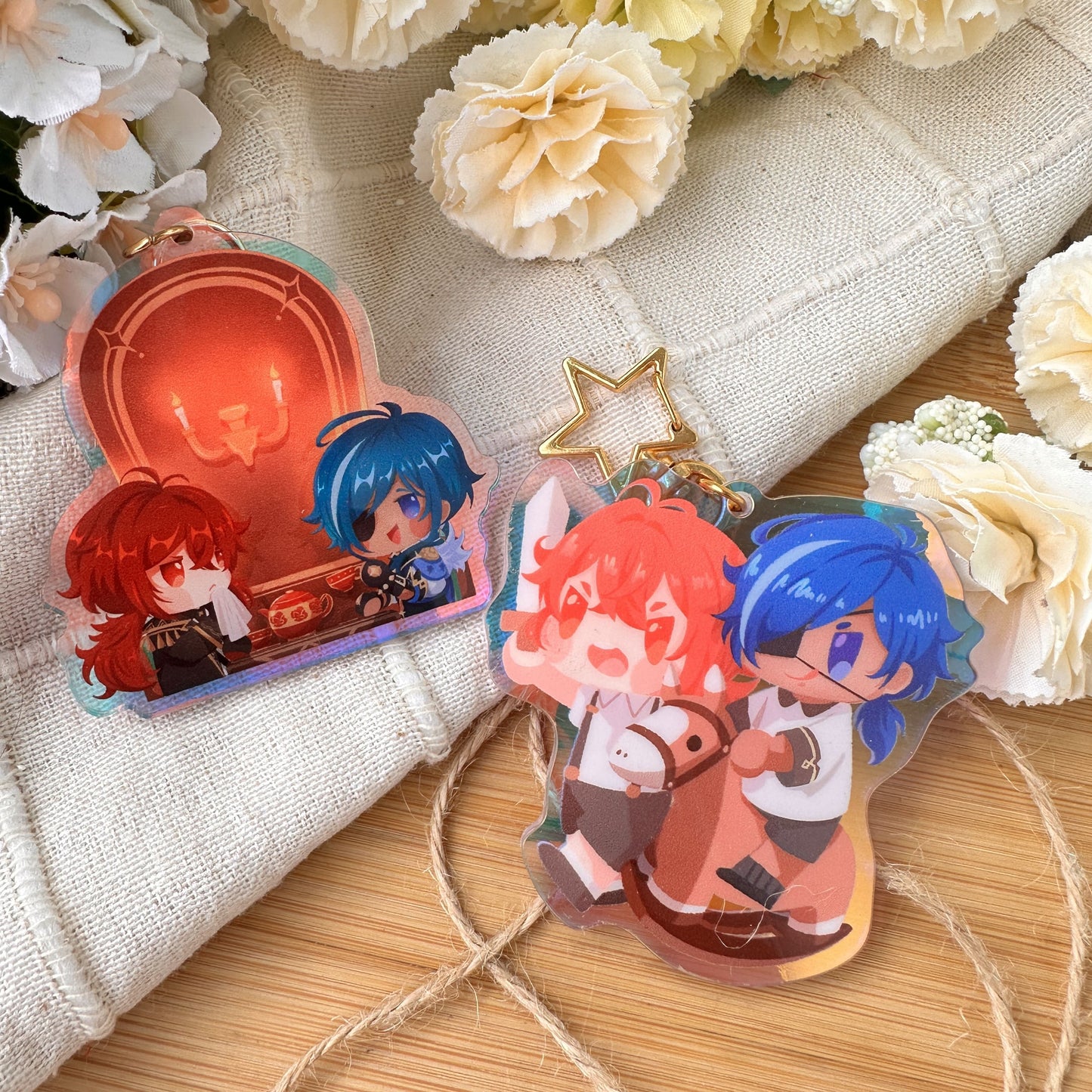 Genshin impact Chibi Rainbow Acrylic Keychains