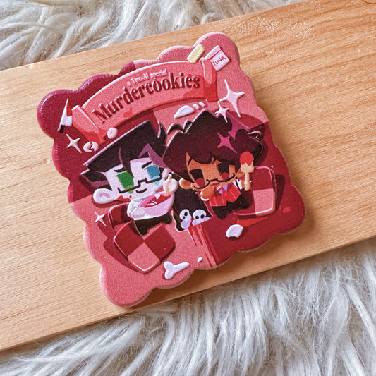 Murdermedia cookie wooden pin