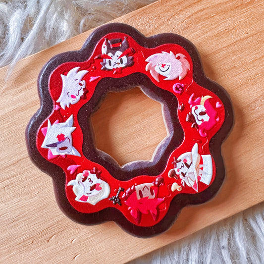 Hazbin Hotel Wooden Donut magnet
