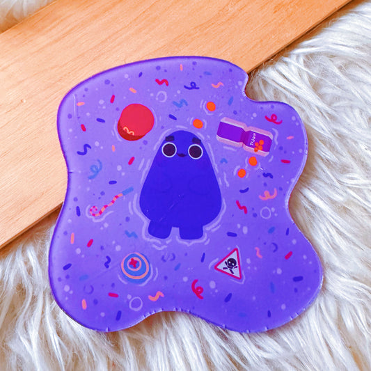 Grimace splatter coaster
