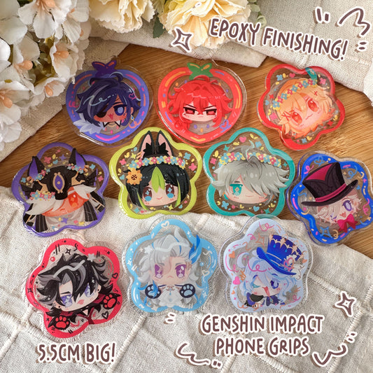 Genshin Impact chibi Acrylic Phone Grip