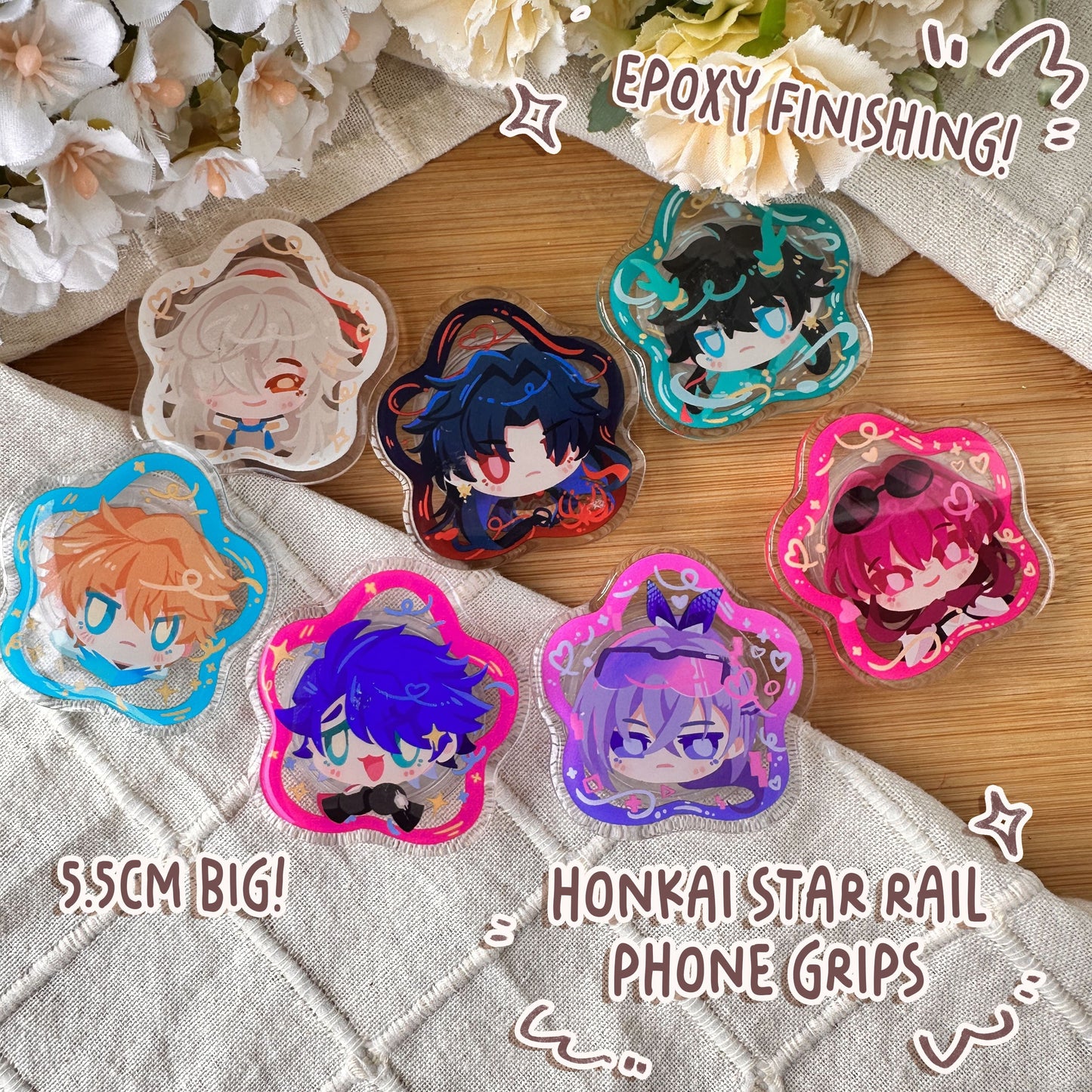 Honkai Star Rail chibi Acrylic Phone Grip