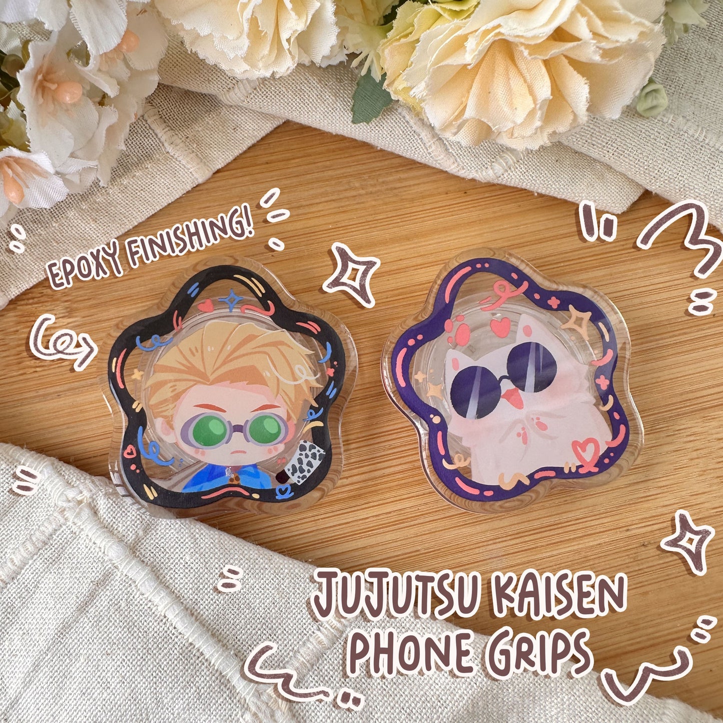 Jujutsu Kaisen chibi Acrylic Phone Grip