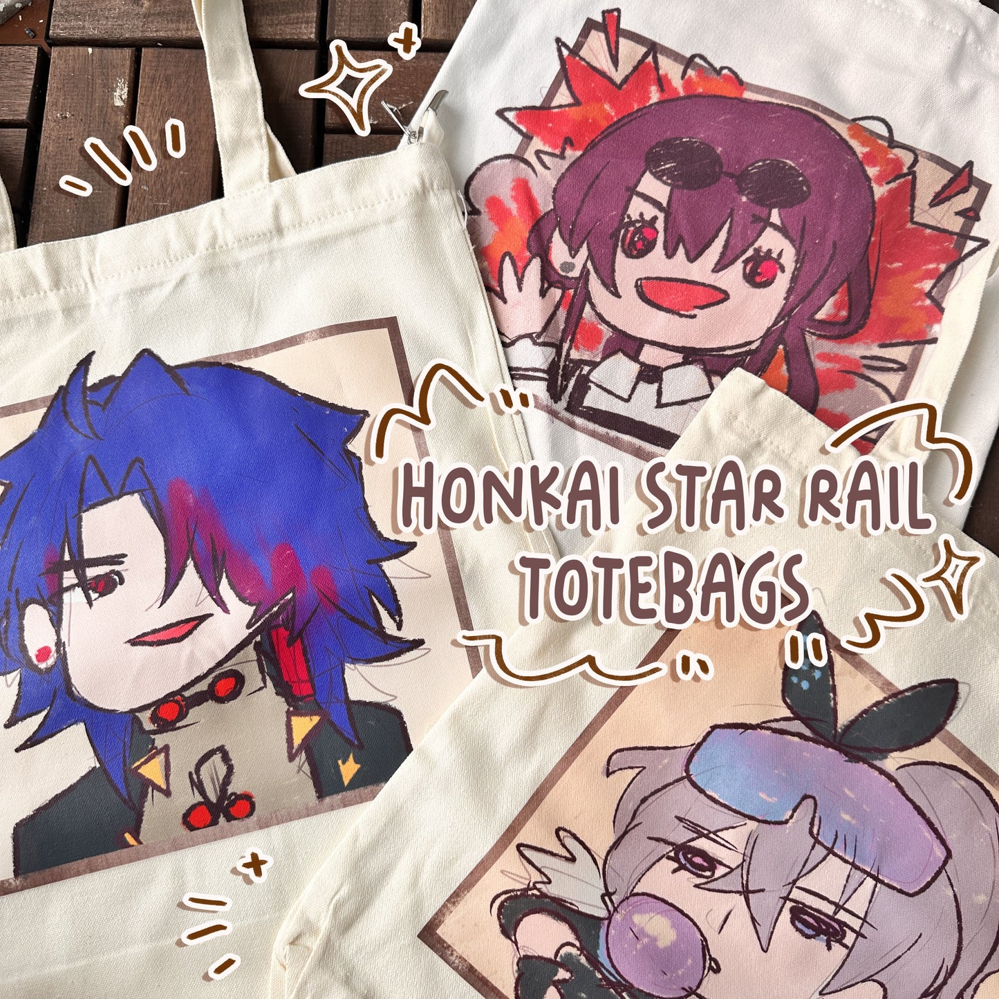 Honkai Star Rail Cute Canvas Totebag