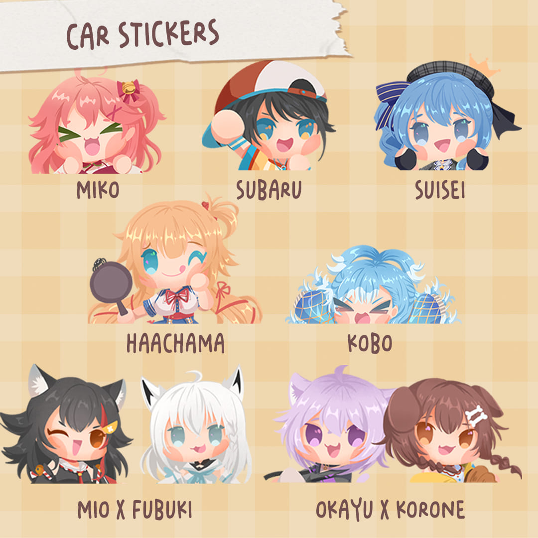 Holostars Hololive chibi Window stickers