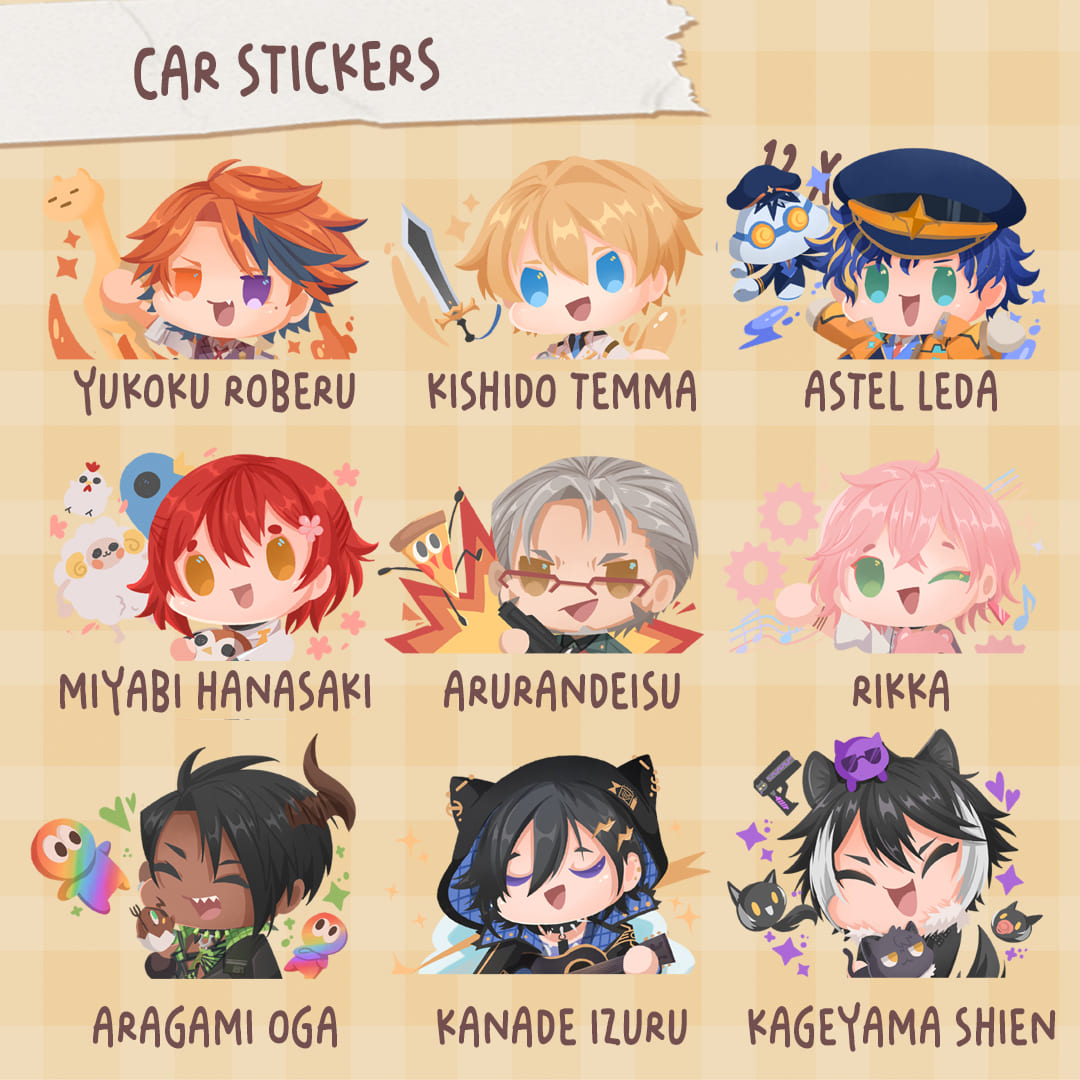 Holostars Hololive chibi Window stickers