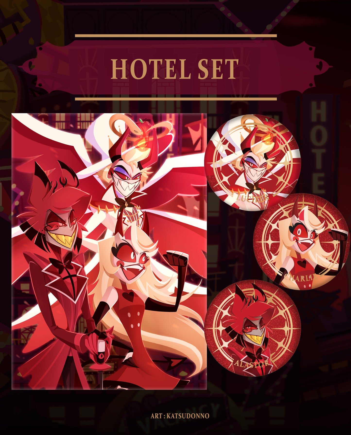 [PREORDER] Hazbin Hotel Vs The Vees Prints & Badges