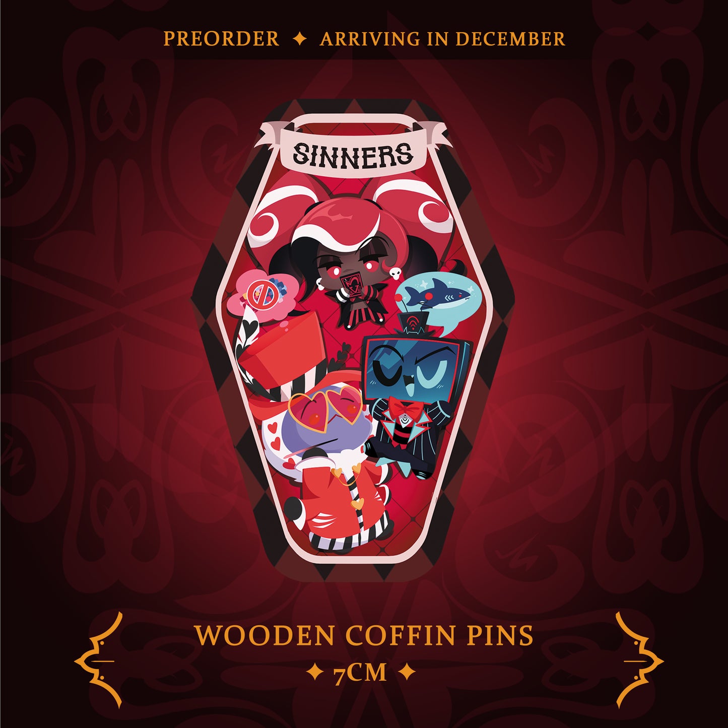 [PRE-ORDER] Hazbin Hotel & Vees Wooden Pins